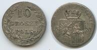 Polen Königreich Freiheitskampf Russland 10 Groszy Polskich H0827 - RAR Russian Partition of Poland - Powstanie Listopadowe -