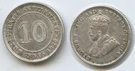 Straits Settlements Singapur Malaysia 10 Cents Silber G6065 - George V. 1910-1936 British Crown colony -