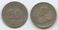 Straits Settlements Singapur Malaysia 10 Cents Silber G6067 - George V. 1910-1936 British Crown colony -