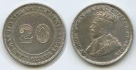 20 Cents Silber 1926 Straits Settlements Singapur Malaysia G6069 - George V. 1910-1936 British Crown colony Sehr Schön +