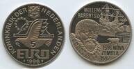 Niederlande 5 Euro Medaille G13828 - Willem Barentsz Nova Zembla 1597 Segelschiff Eisbär -