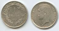 Belgien Königreich 1 Franc Silber 1914 H0130 - Der Belgen Albert I.1909-1934 Belgium Sehr schön, Patina