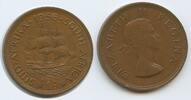 Südafrika One Penny G9546 - Schiff Dromedaris Queen Elizabeth II. South Africa Suid-Afrika -