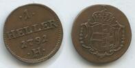 RDR Vorderösterreich Österreich 1 Heller G9812 - SEHR RAR Burgau Leopold II. 1790-1792 Austria Further Austria -