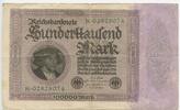 Deutsches Reich Weimar 100000 Mark GB573 - Reichsbanknote Paper Money Germany Banknote -