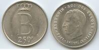 250 Francs Silber 1976 Belgien M#3312 - Des Belges - 25th Anniversary of Accession of Baudouin I. Belgium Fast Unzirkuiert