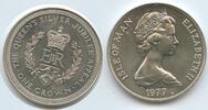 One Crown Silber (1 Crown) 1977 Insel Man - Isle of Man G0394 - 25th Anniversary of the Accession of Queen Elizabeth Unzirkuiert, leichte Patina