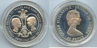 Tristan da Cunha One Crown Silber (1 Crown) G0159 - Royal Wedding 1981 – Wedding of Prince Charles and Lady Diana Polierte Platte, leicht angelau...