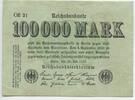 Deutsches Reich 100000 Mark Banknote GB770 - Reichsbanknote Germany Paper Money -