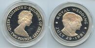 Two Pounds Silber 1981 Jersey G0208 - Royal Wedding 1981 – Wedding of Prince Charles and Lady Diana Spencer Polierte Platte, leicht angelaufen