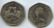 Jersey 50 Pence G9981 - Grosnez Castle - Queen Elizabeth II. -
