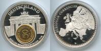 Deutschland Bundesrepublik Medaille mit 50 Pfennig 1985 J 1993 GX642 - Inlay-Gedenkprägung Berlin - Brandenburger Tor Germany Polierte Platte