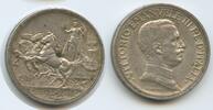 Italien Königreich 2 Lire Silber H0038 - Vittorio Emanuele III. - Quadriga with standing female Italy -