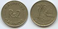 Mauritius 2 Rupees Casino Token G13142 - Mauritius Casinos Rs2 - Segelschiff Palme -