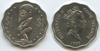 Cook Inseln 1 Dollar 1988 G12641 - Tangaroa Queen Elizabeth II. Cook Islands Vorzüglich +