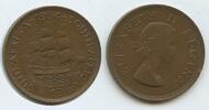 Südafrika 1 Penny G9379 - Ship Dromedaris - Queen Elizabeth II. South Africa Suid-Afrika -
