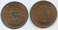 Südafrika 1 Penny G9381 - Ship Dromedaris - Queen Elizabeth II. South Africa Suid-Afrika -