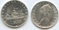 Italien Republik 500 Lire Silber M#7646 - Christopher Columbus's ships, Nina, Pinta, Santa Maria - Italy Italia -