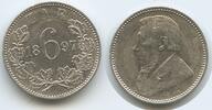 Südafrika Zuid Afrikaansche Republiek 6 Pence (Sixpence) Silber H1429 - Paul Krüger South Africa ZAR Pretoria mint -