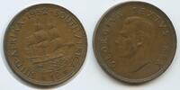 Südafrika 1 Penny G9378 - Ship Dromedaris - King George VI. 1936-1952 South Africa Suid-Afrika -