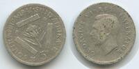 Südafrika 3 Pence Silber H1411 - George VI. 1936-1952 South Africa Suid-Afrika -