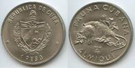 Kuba 1 Peso M#5941 - Almiqui Kuba-Schlitzrüssler - Solenodon cubanus -