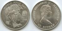 Mauritius 10 Rupees Silber M#7326 - Sugar Cane - FAO World Food Day - Queen Elizabeth II. -