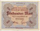 Deutsches Reich Weimar Sachsen 500 Mark Banknote Paper Money GB402 - Halle an der Saale - Stadthauptkasse zu Halle -