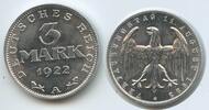 Deutsches Reich Weimar 3 Mark G10124 - Verfassungstag 11. August 1922 Germany Weimar Republic -