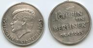 Deutschland Bundesrepublik Bronzemedaille versilbert GX333 - Ich bin ein Berliner - US-Präsident John F.Kennedy Bersuch Berlin 1963 -