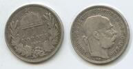 Ungarn Kaiserreich 1 Korona (Krone) Silber G5683 - RARES JAHR Joseph I. 1848-1916 Hungary -