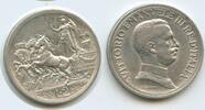 Italien Königreich 2 Lire Silber H0202 - Vittorio Emanuele III. - Quadriga with standing female Italy -