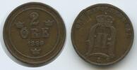 Schweden 2 Öre (2 Øre) G2058 - Oscar II. 1872-1907 Svergie Sweden -