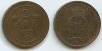 Schweden 2 Öre (2 Øre) G2053 - Oscar II. 1872-1907 Svergie Sweden -