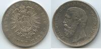 Deutsches Reich Kaiserreich Baden 5 Mark Silber S0035 - King Friedrich I. 1856-1907 German state Baden -