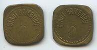 Deutsches Reich Wertmarke Jeton Token G4989 - Stadt Hamburg - 5 eingeschlagen -