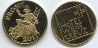 Schweiz Eidgenossenschaft Graubünden, Kanton Medaille Glücksmünze Neujahrsmünze L2128 - Hotel Weiss Kreuz Thusis - Schornsteinfeger auf Ferkel -