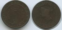 Ceylon One Cent (1 Cent) G6578 - British Colony Queen Victoria Sri Lanka -
