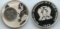 Saint Thomas and Prince Islands 2000 Dobras 1 Euro Silber 1999 G0168 - Netherlands 25 Cents Year of the EURO - Saint Tome & Pricipe Polierte Plat...