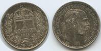 Ungarn Kaiserreich 1 Korona (Krone) Silber G5752 - Kaiser Franz Joseph I. 1848-1916 Hungary -