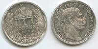 Ungarn Kaiserreich 1 Korona (Krone) Silber G5765 - Kaiser Franz Joseph I. 1848-1916 Hungary -