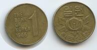 1 Won 1966 Südkorea G7224 - Bank of Korea - Rose of Sharon - South Korea Sehr Schön - Vorzüglich