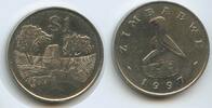Simbabwe 1 Dollar 1997 G11870 - National Monument Zimbabwe Fast unzirkuiert