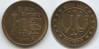 Vereinigten Staaten von Amerika Glücksbringer Glücksmünze Souvenir Token L2237 - Ye Olde Curiosity Shop - Seattle, Washington USA - Good Luck -