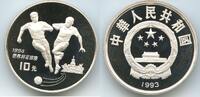 China Volksrepublik 10 Yuan Silber G0068 - Fussball WM 1994 World Cup Soccer USA United States -