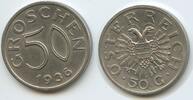 Österreich 50 Groschen G12028 - SEHR RARES JAHR Austria 1. Republik 1918-1938 -
