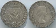 Südafrika 3 Pence Silber H1416 - Queen Elizabeth II. South Africa Suid-Afrika -