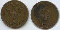 Schweden 5 Öre (5 Øre) G2461 - Oscar II. 1872-1907 Svergie Sweden -