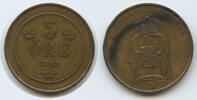 Schweden 5 Öre (5 Øre) G2475 - Oscar II. 1872-1907 Svergie Sweden -