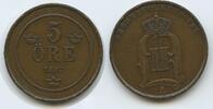 Schweden 5 Öre (5 Øre) G2476 - Oscar II. 1872-1907 Svergie Sweden -